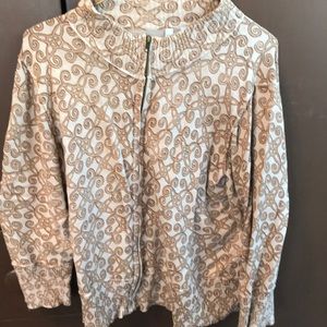 Tan zip up sweater/jacket